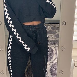 Black checkered sweatpants!